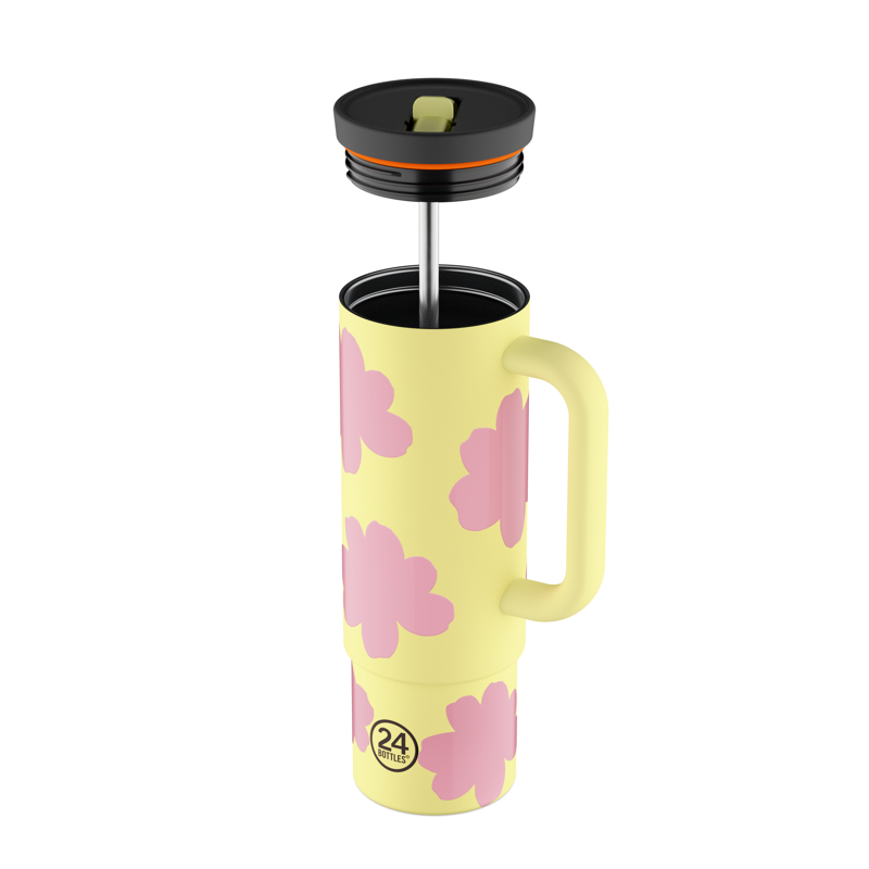 24Bottles Termosmugg Straw Cup Citrus Gul 2