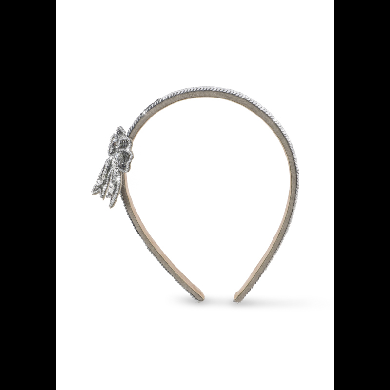 Konges Sløjd Hårband Sequin Bow Silver 1