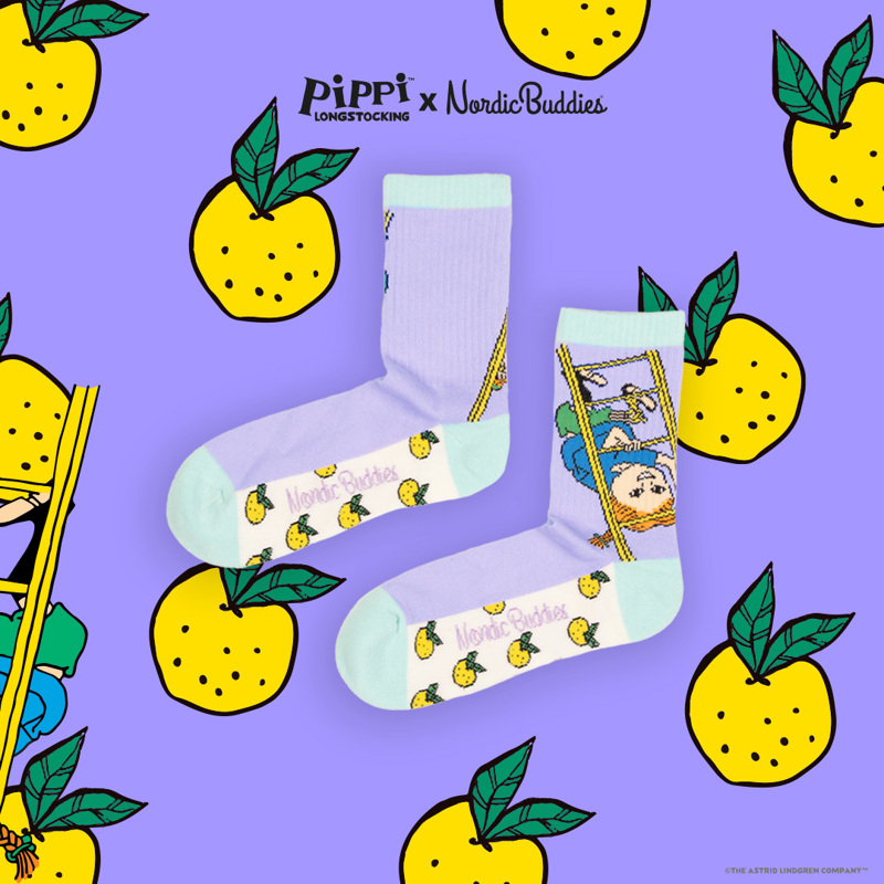 Nordic Buddies Strumpor Pippi  Lila Str. 36-42 5