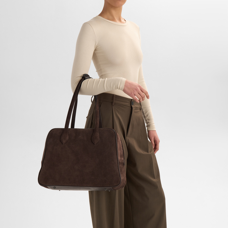 MARKBERG Computertaske EdenaMBG Suede M. Brun 14" 2