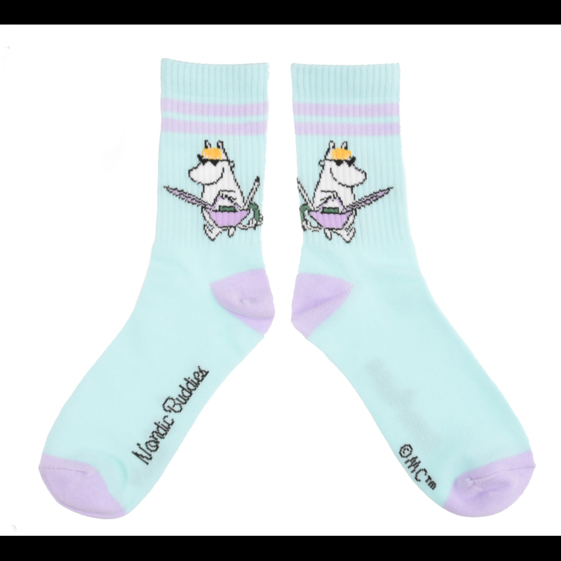Nordic Buddies Damstrumpor Mumin Retro Turkos Str. 38-42 3