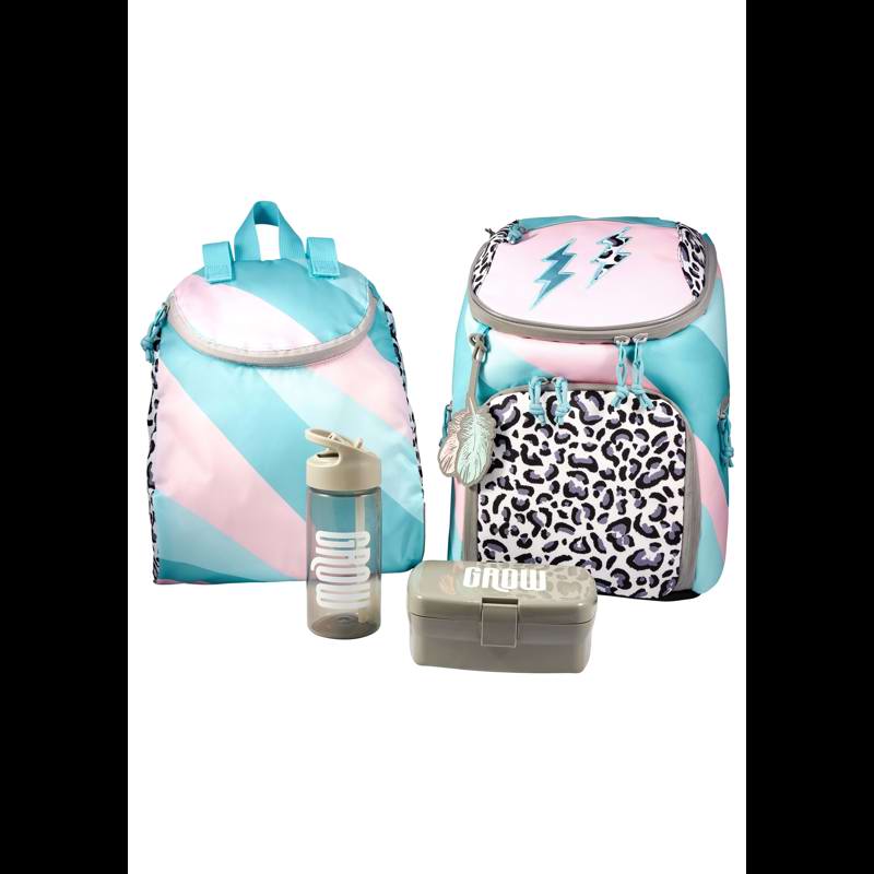 Grow Skolväska StartPack Feather Turkos/Rosa 1