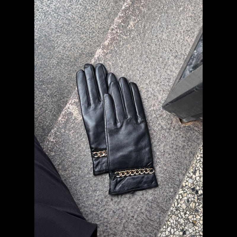 Depeche Damhandskar Svart/Guld Str. 7,5 3