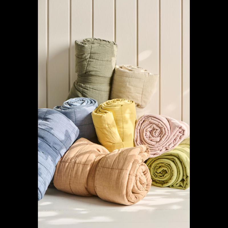 Ib Laursen Filt Klassisk quilt  Oliv Grön 3