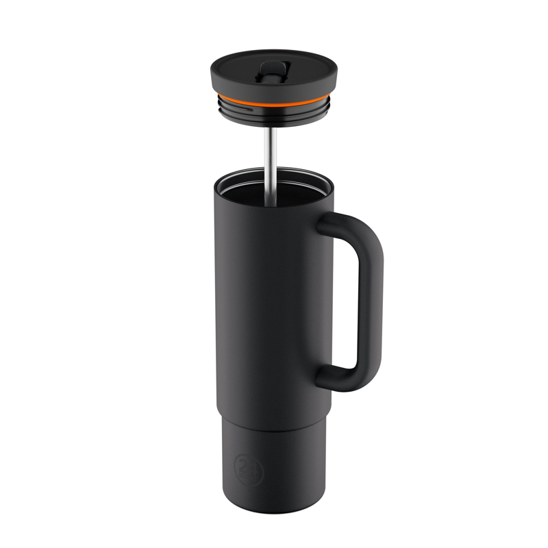 24Bottles Termosmugg Straw Cup Svart 2