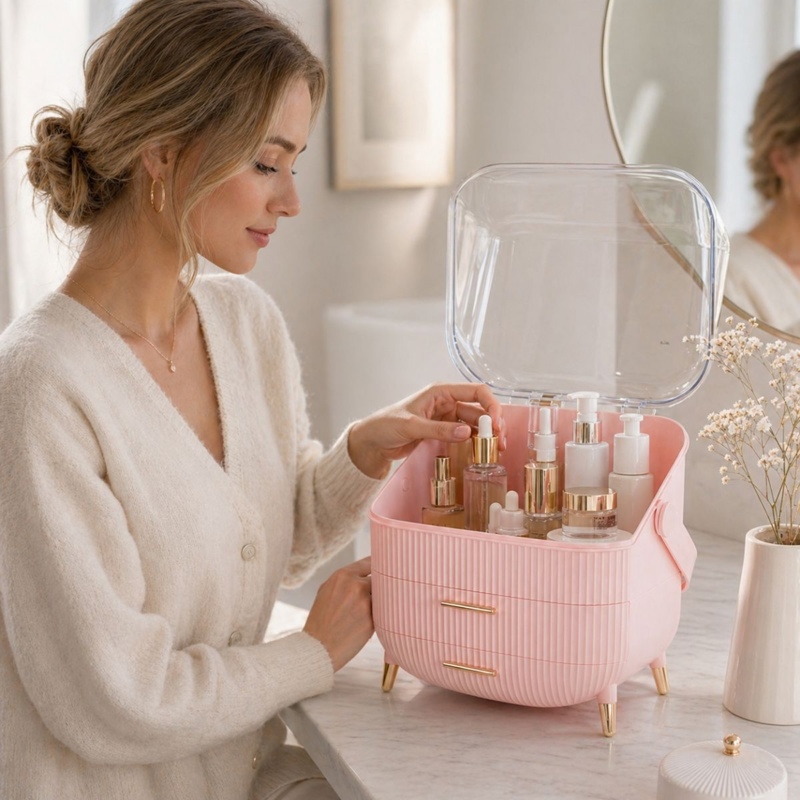 UNIQ Organizer makeup boks retro Lyserød 2