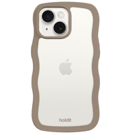 Holdit Mobilfodral Wavy Transparent Mocca Brun Iphone 15 Plus 1