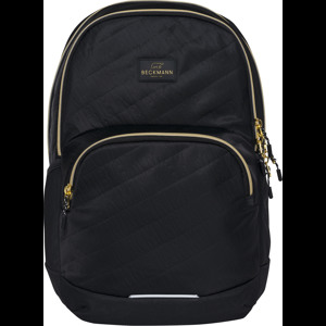 Beckmann Skoletaske Sport Jr Black Gold Sort Quilt