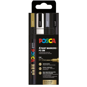 POSCA Tusser POSCA PC-3M, 4-sæt Multi