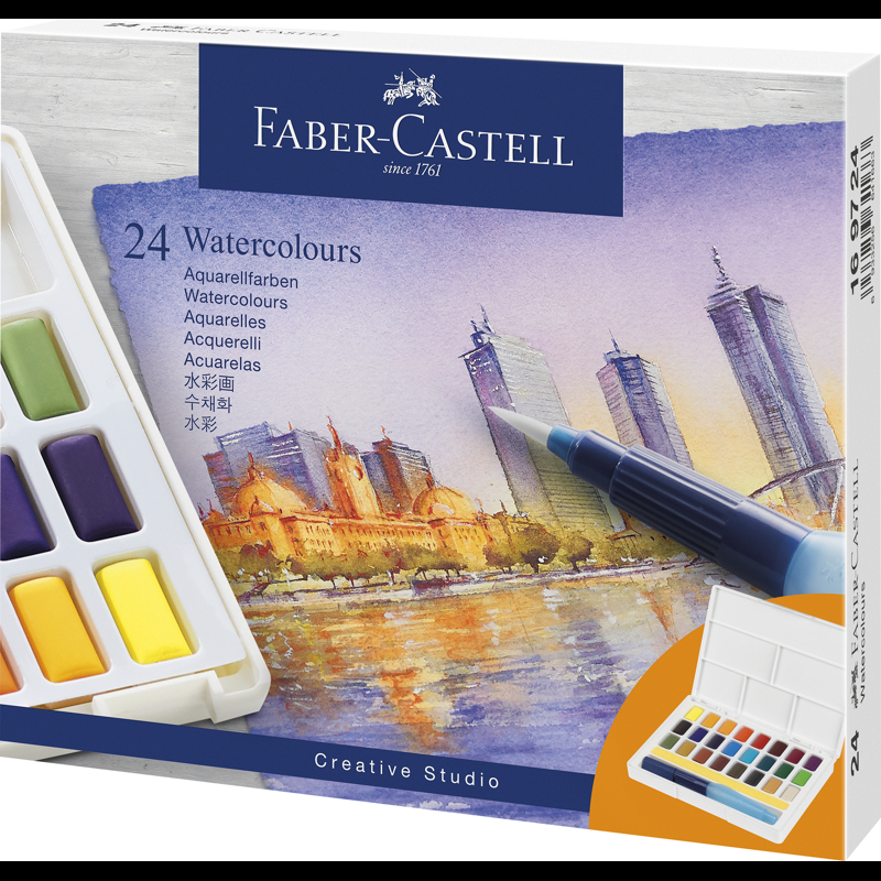 Faber-Castell Akvarellfärger m. Pensel 24 st Multi 1