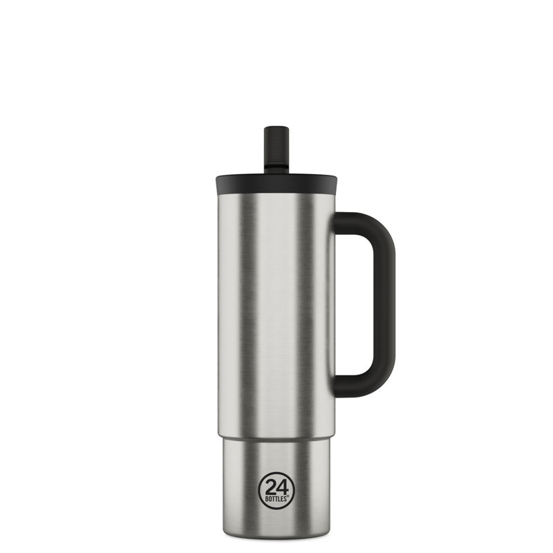 24Bottles Termosmugg Straw Cup Silver 1