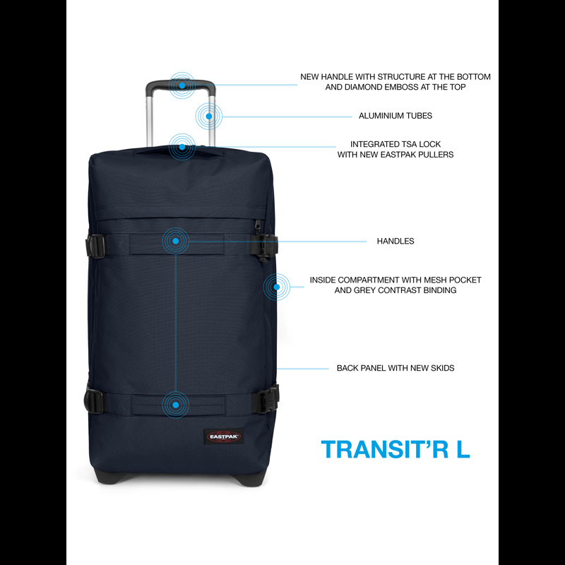 Eastpak Resväska Transit'R M. blå Str L 7