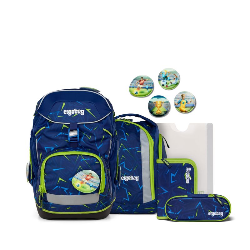 Ergobag Skoletaskesæt Pack Front Run Blå/Grøn 1