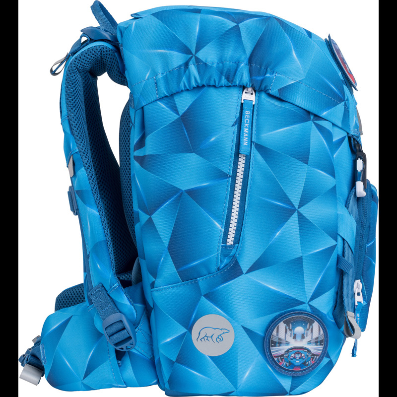 Beckmann Skolväska Classic Blue Light Blå/Röd 4