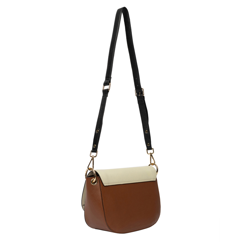 RE:DESIGNED Skuldertaske Febe Cognac/hvid 5