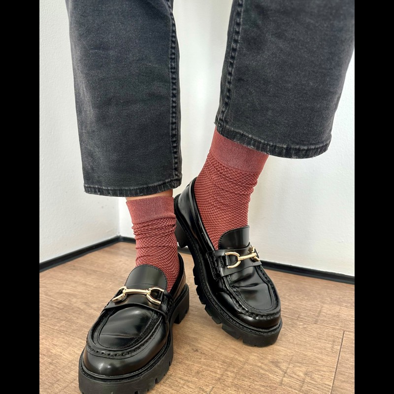 Conmé Strumpor Lurex Structure Rosa Str. 40-42 3