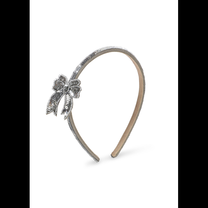 Konges Sløjd Hårband Sequin Bow Silver 2