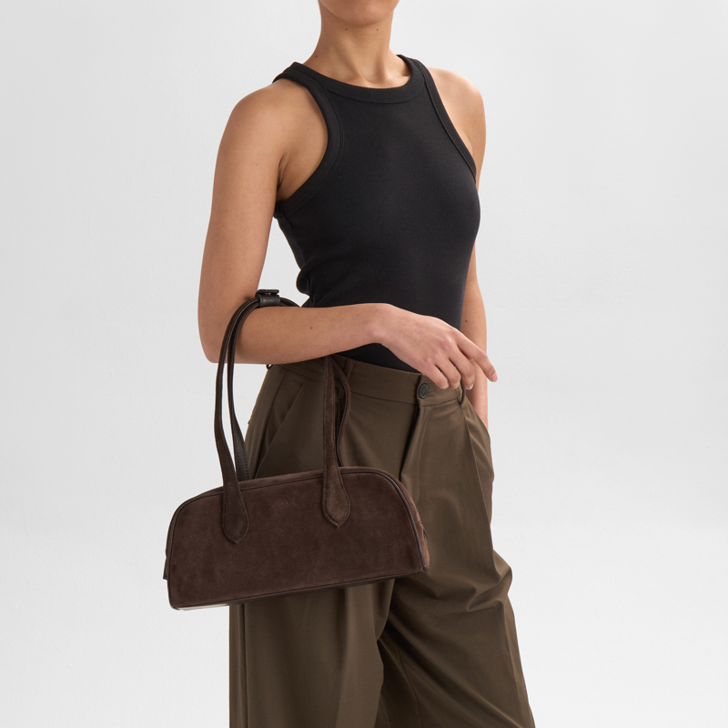 MARKBERG Axelväska EdenaMBG Suede M. Brun 2