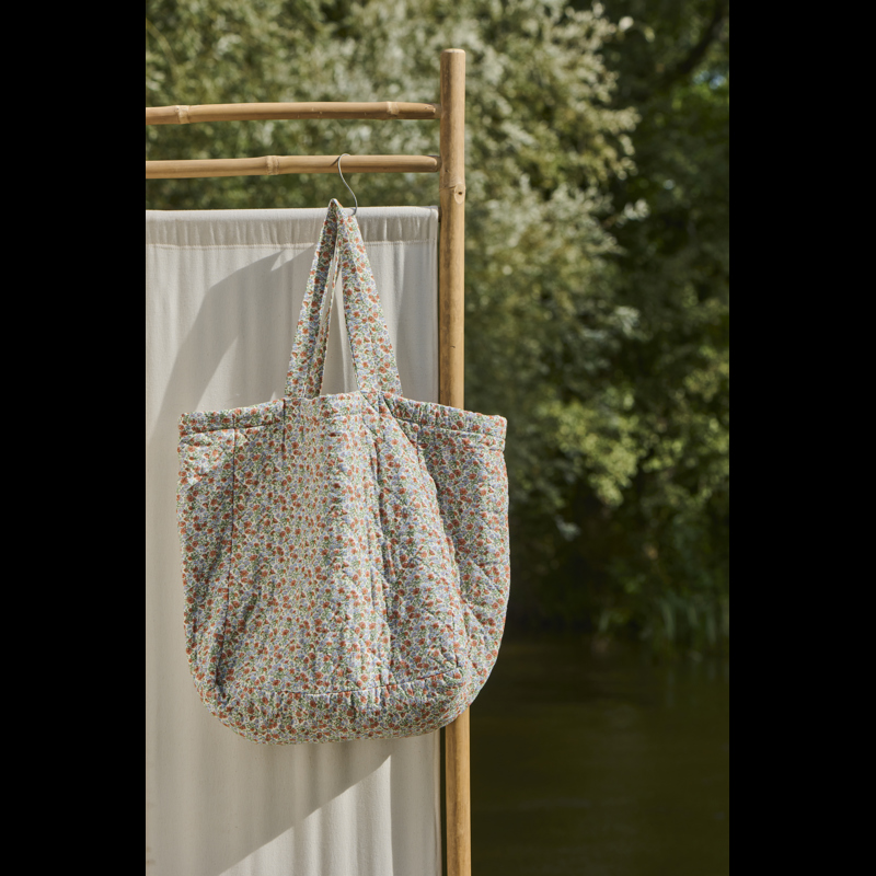 Ib Laursen Shopper Quiltet Blå Blomst 2