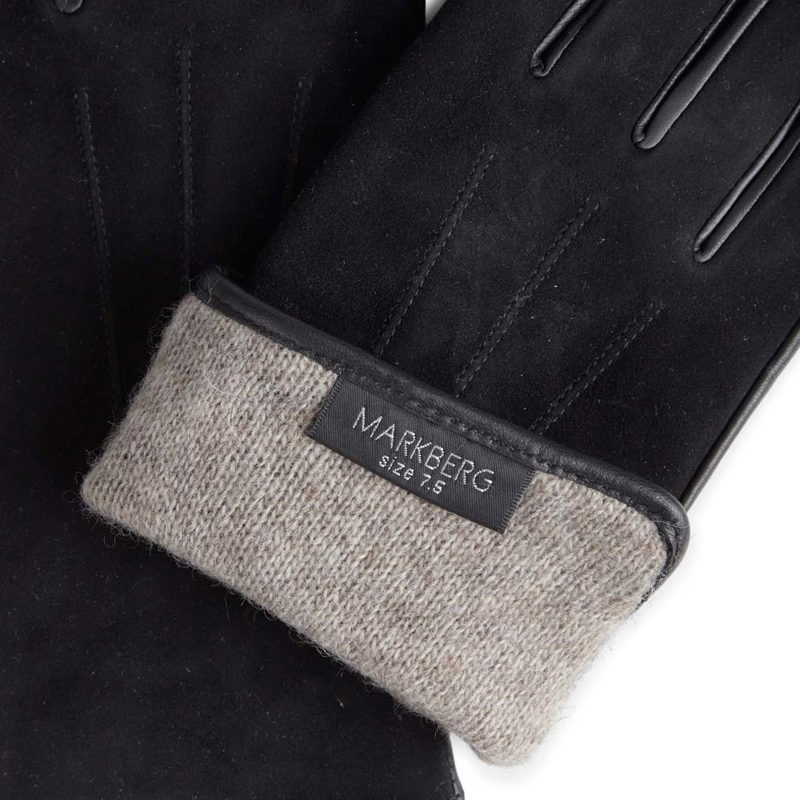 MARKBERG Damhandskar Abigail Suede Svart Str. 8 3