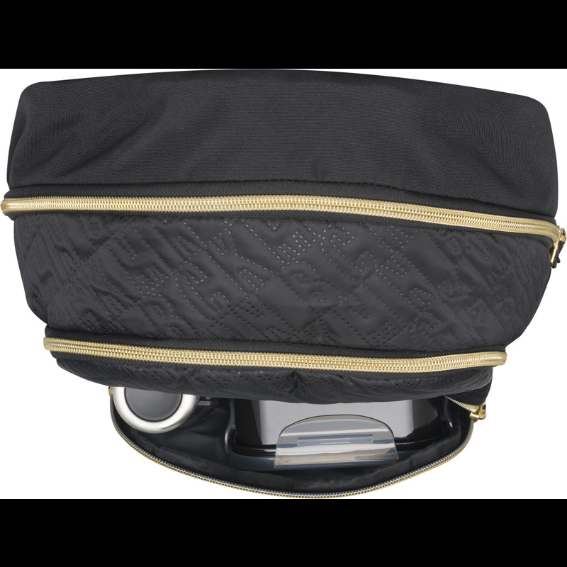 Beckmann Skoletaske Sport Jr Black Gold Sort Quilt 7
