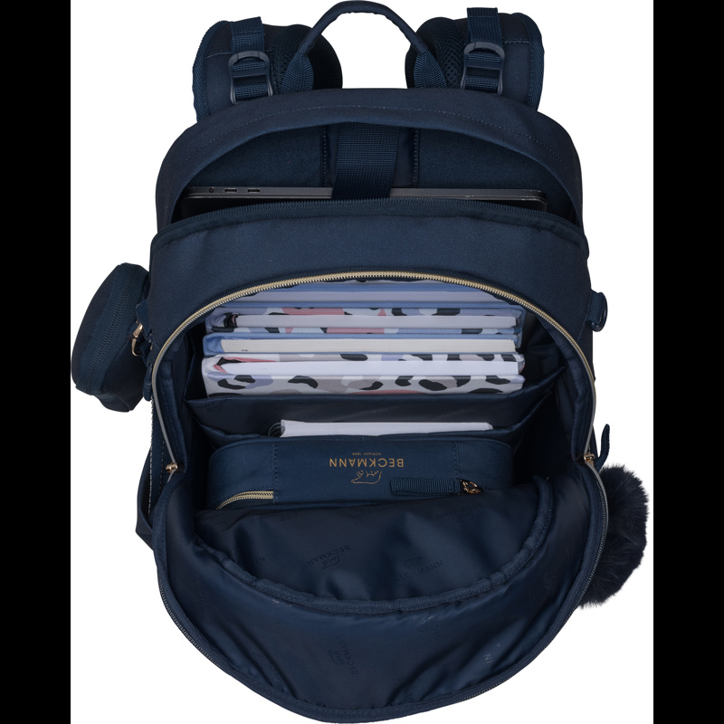 Beckmann Skoletaske Sport Air Blue G. Navy/guld 8