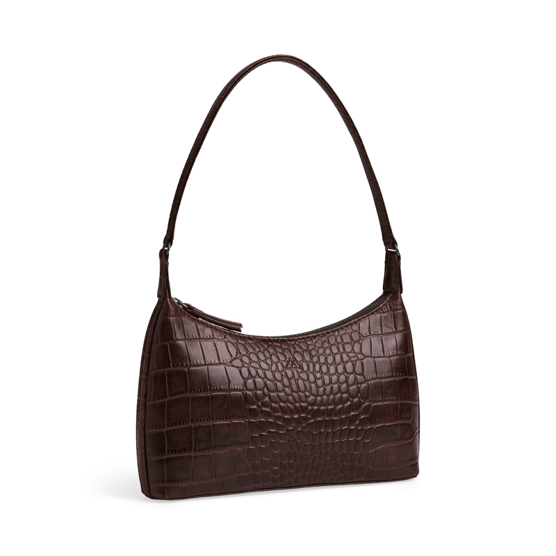 MARKBERG Skuldertaske FeliciaMBG Croco Sort/Brun 1