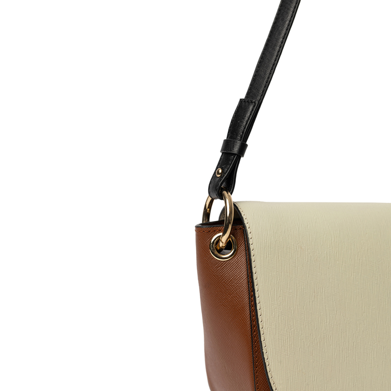 RE:DESIGNED Skuldertaske Febe Cognac/hvid 4