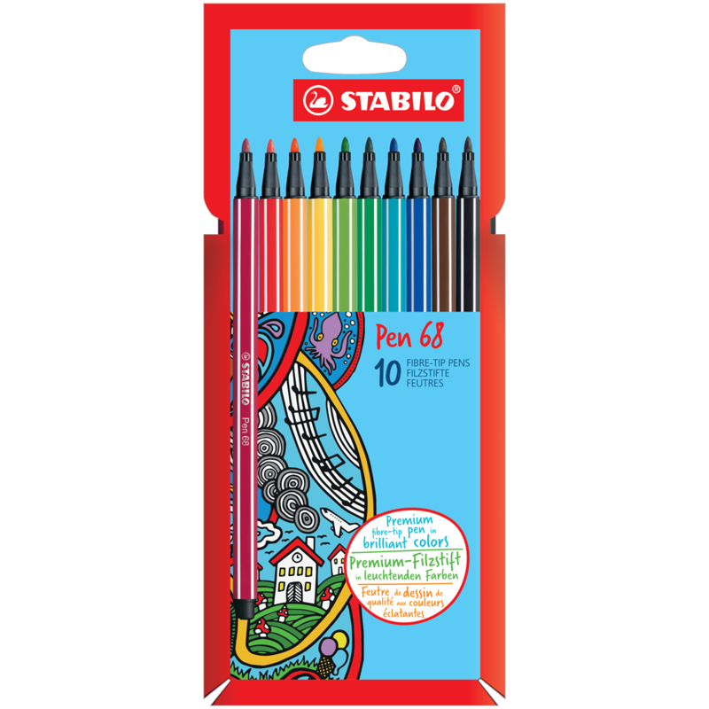 STABILO Tusser Pen 68, 10 stk Multi