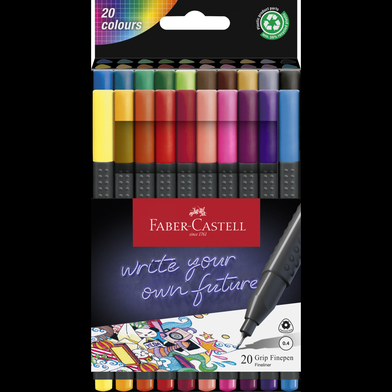 Faber-Castell Fineliner Grip 0,4 20 stk Multi 1