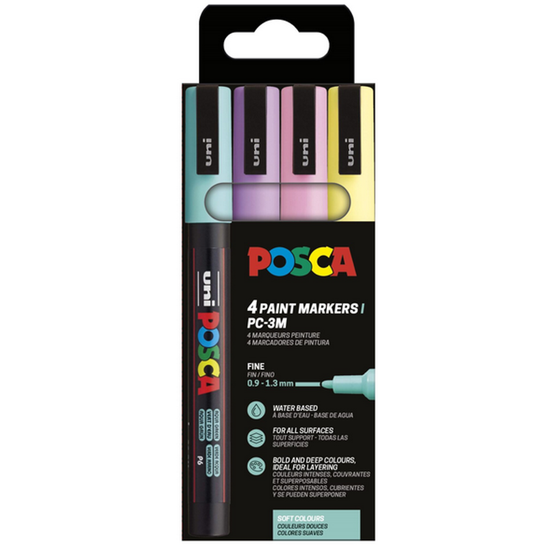 POSCA Tusser POSCA PC-3M 4-sæt Multi