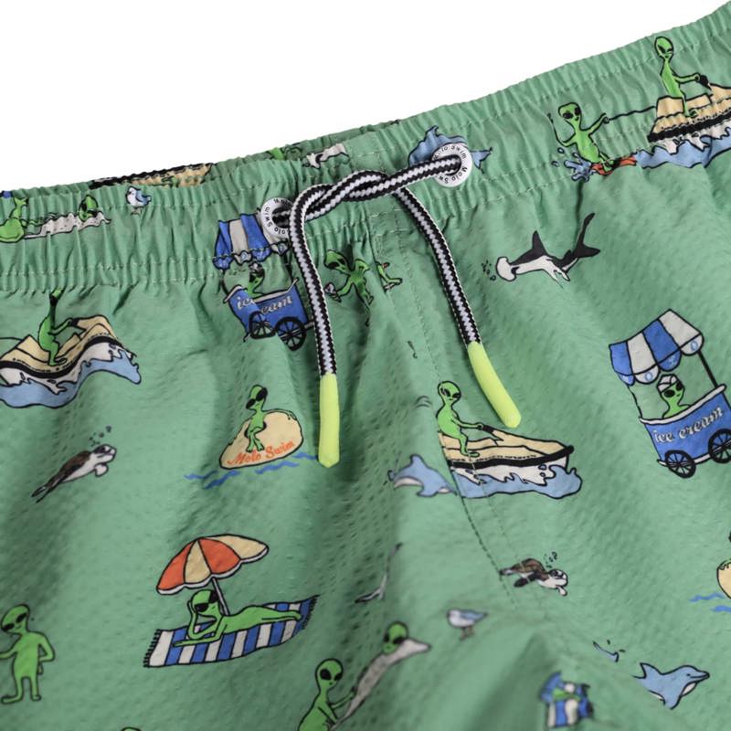Molo Badeshorts Niko UV 50+ Grönt mönster Str. 110-116 4