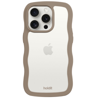 Holdit Mobilfodral Wavy Transparent Mocca Brun Iphone 15 Pro Max 1
