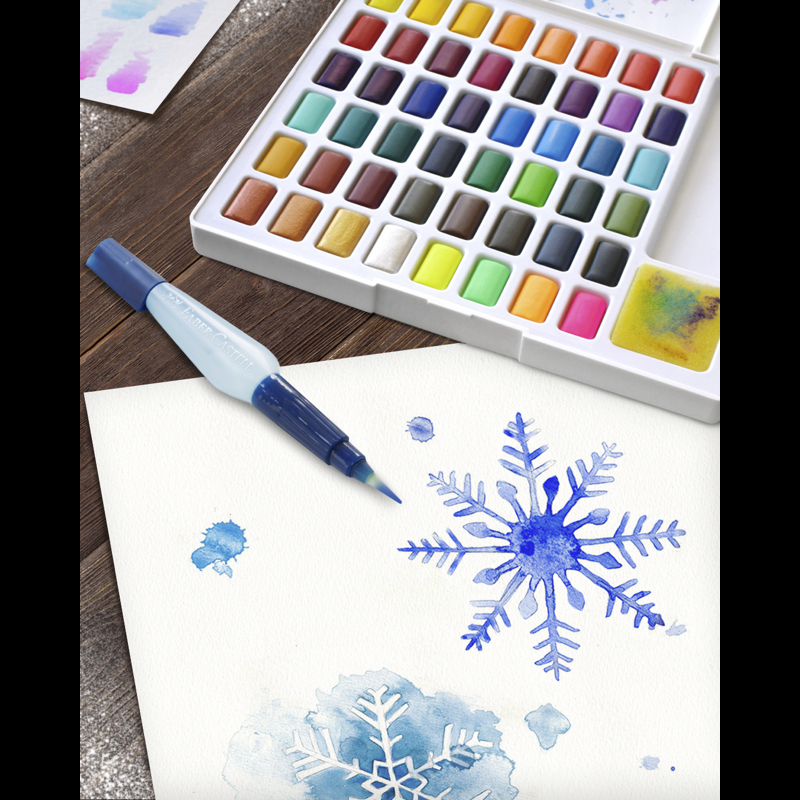Faber-Castell Akvarellfärger m. Pensel 48 st Multi 3