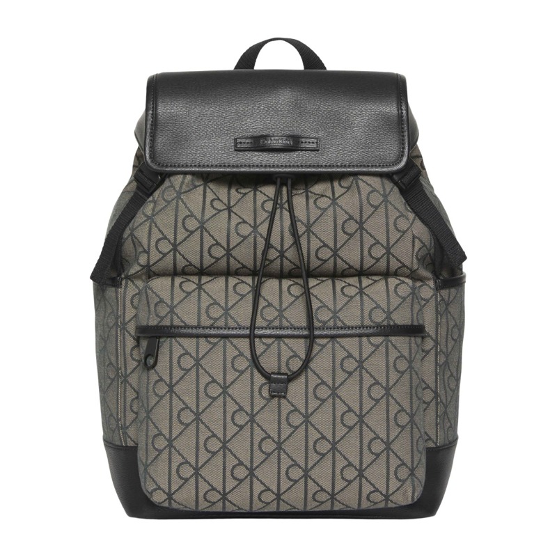 Calvin Klein Rygsæk Emblem Jacquard Flap Sort/Beige 13" 1