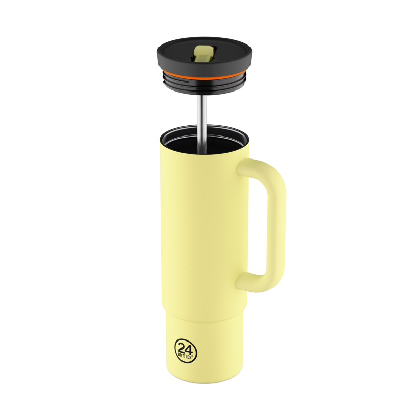 24Bottles Termosmugg Straw Cup Gul 2