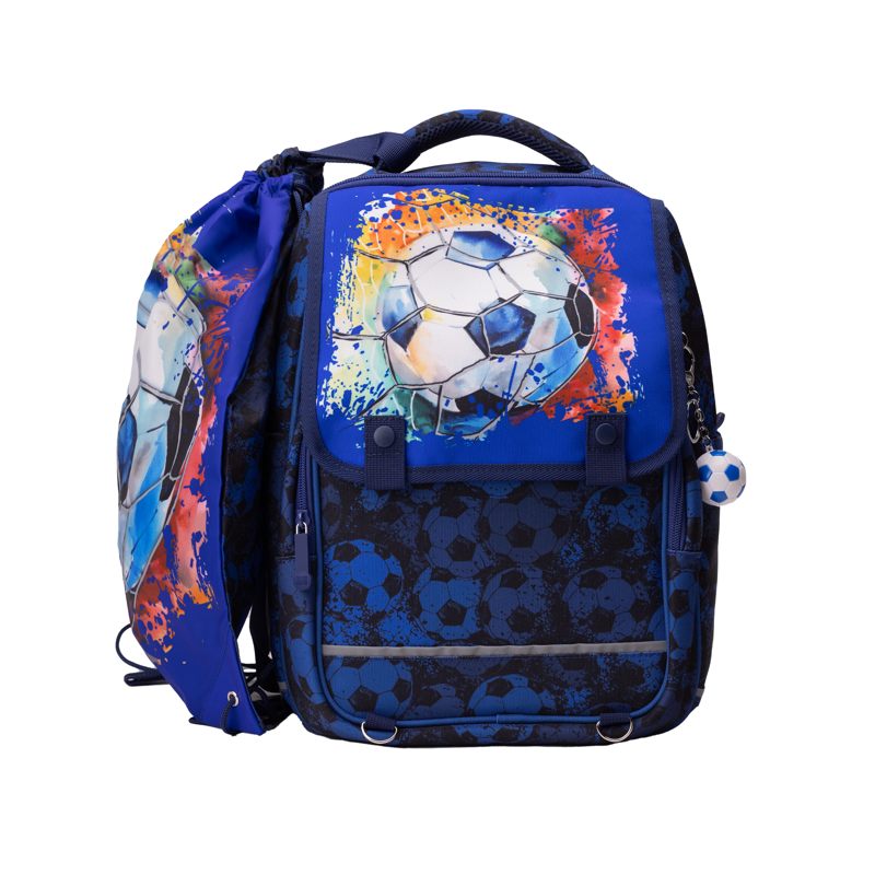 Grow Skoletaske StartPack Football Blå/orange 3