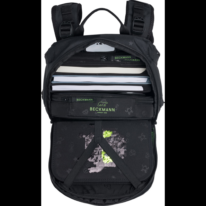Beckmann Skoletaske Active Air Pixel Sort/Sort 7