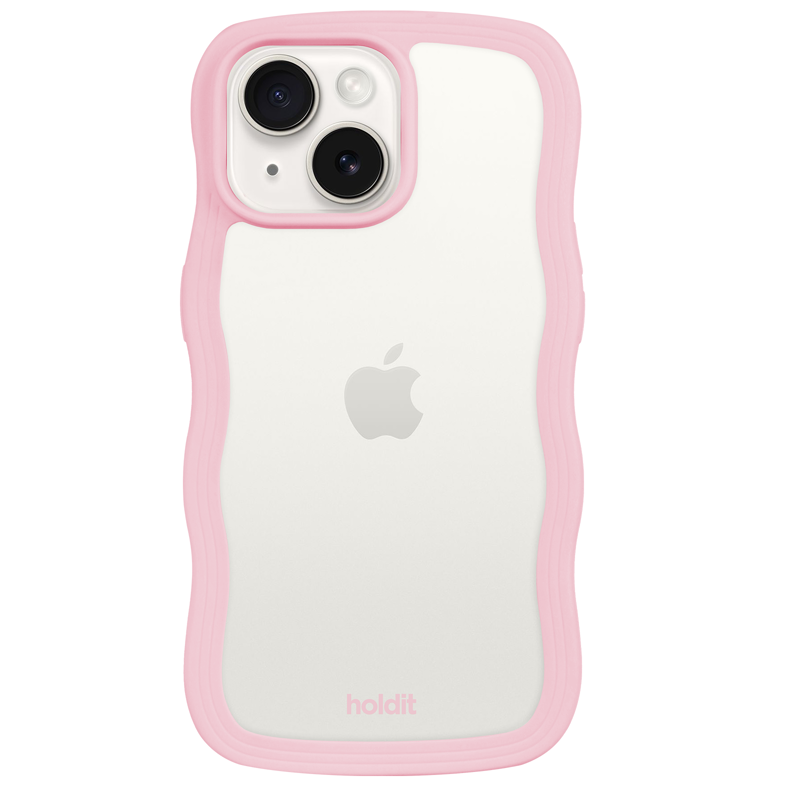 Holdit Mobilfodral Wavy Transparent Rosa Iphone 15 Plus 1