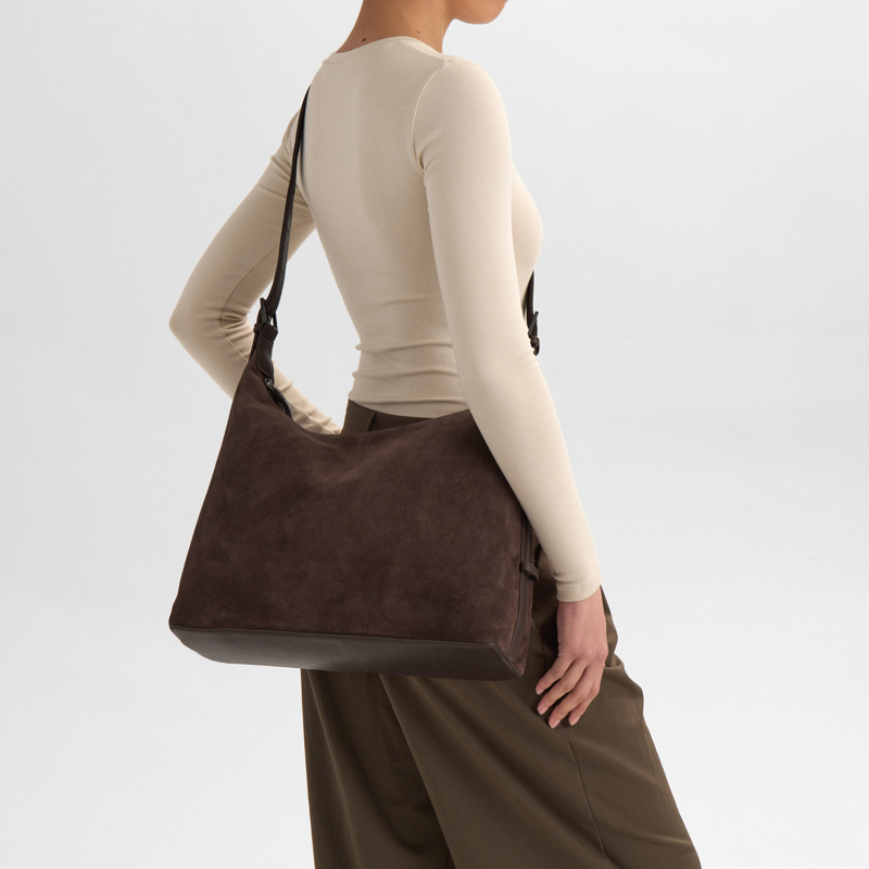 MARKBERG Skuldertaske TribecaMBG Suede M. Brun 14" 2