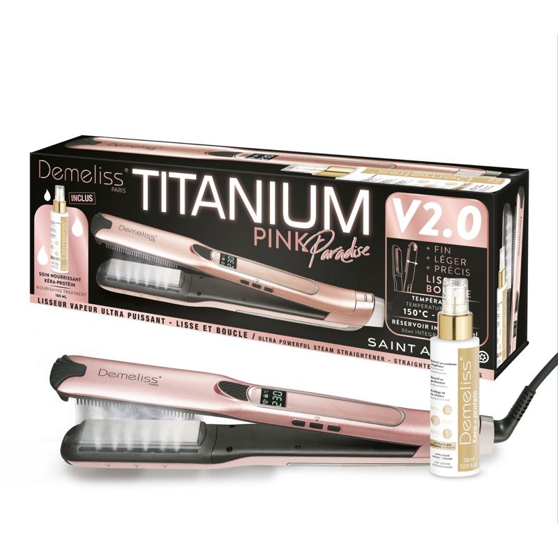 Demeliss Dampglattejern Titanium V2.0 Pink/guld 1