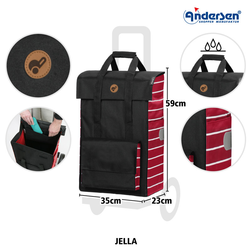 Andersen Shoppingvagn Shopper Jella Svart/Röd 4