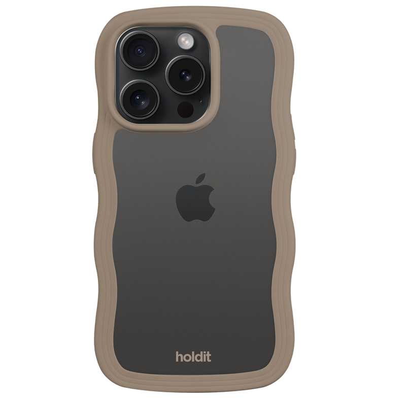 Holdit Mobilfodral Wavy Transparent Mocca Brun Iphone 15 Pro Max 3