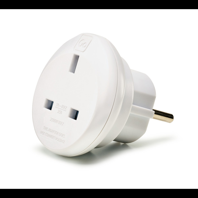 Go Travel Adaptor UK-EU Adaptor Hvid 1