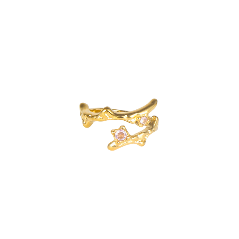 PITAYA Ring Rosa Double Stone  Guld
