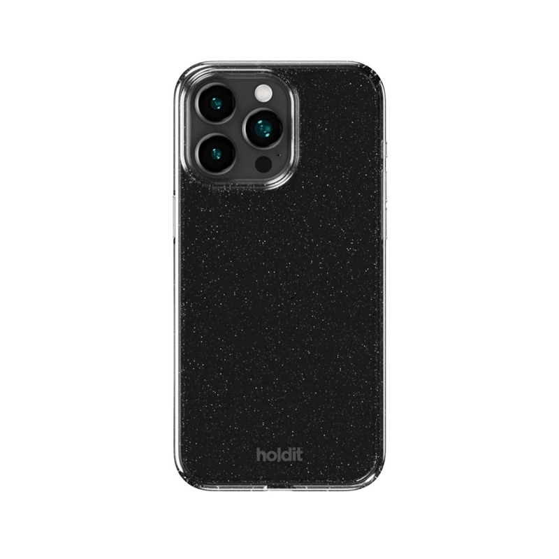 Holdit Mobilcover Glitter  Sort Iphone 15 Pro 2