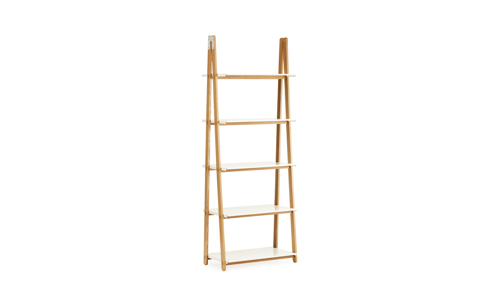 One Step Up Bookcase| high | white steel and ash