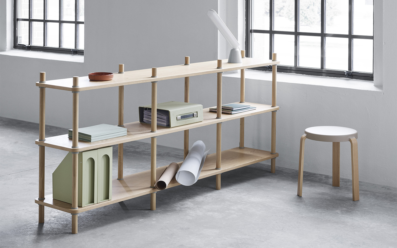 Jam Bookcase 8 poles Oak/grey