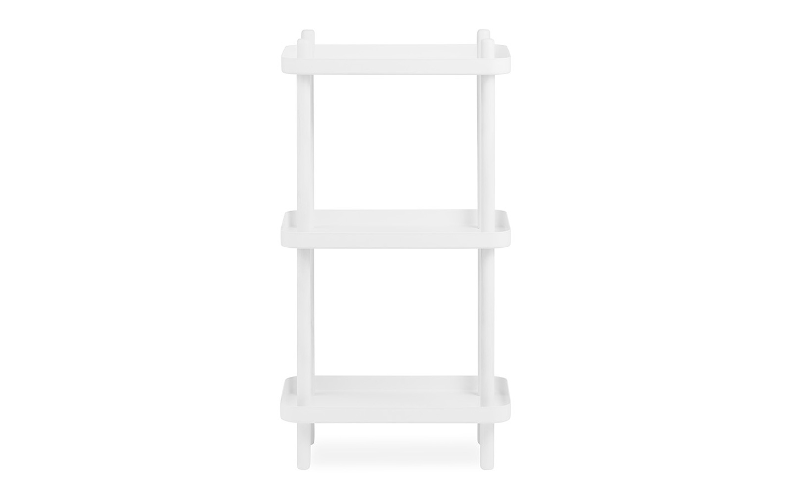 One Step Up Bookcase | low | white steel and ash