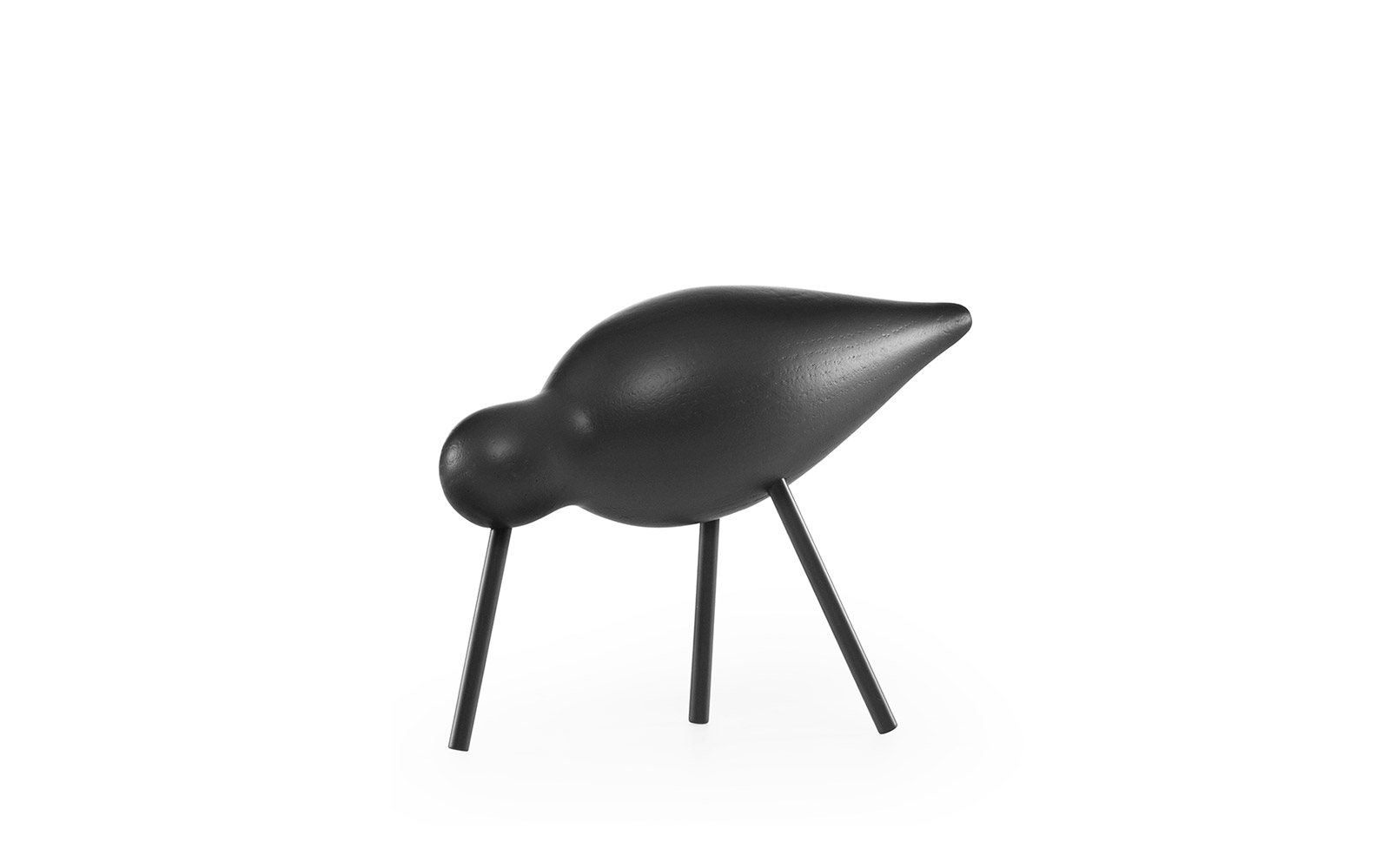 Shorebird medium black/black – a decorative wooden bird figure
